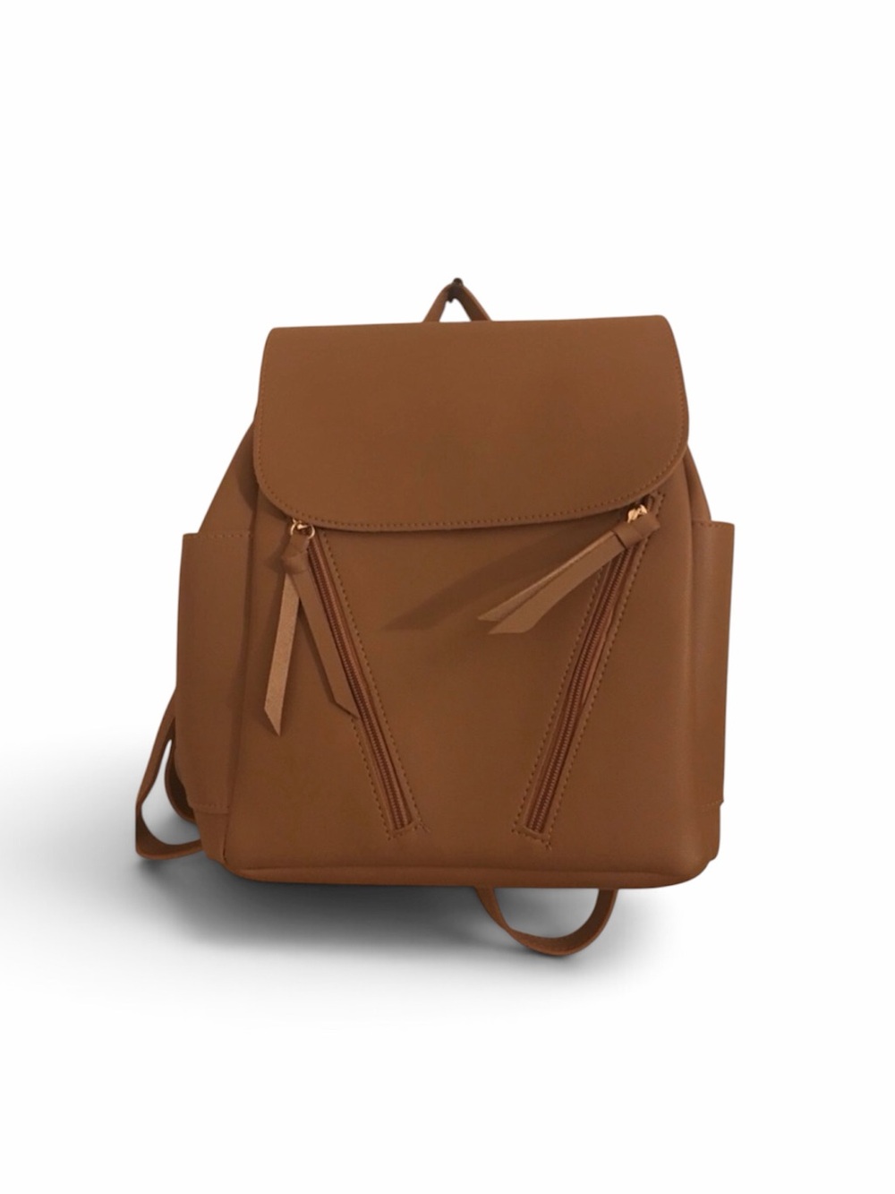 Aesthetic Minimalist Faux Leather Backpack